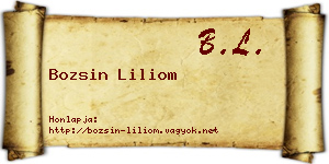 Bozsin Liliom névjegykártya